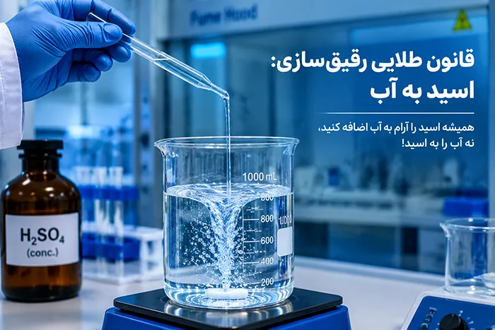 قانون طلایی رقیق سازی اسید؛ چرا همیشه اسید را به آب اضافه کنیم؟